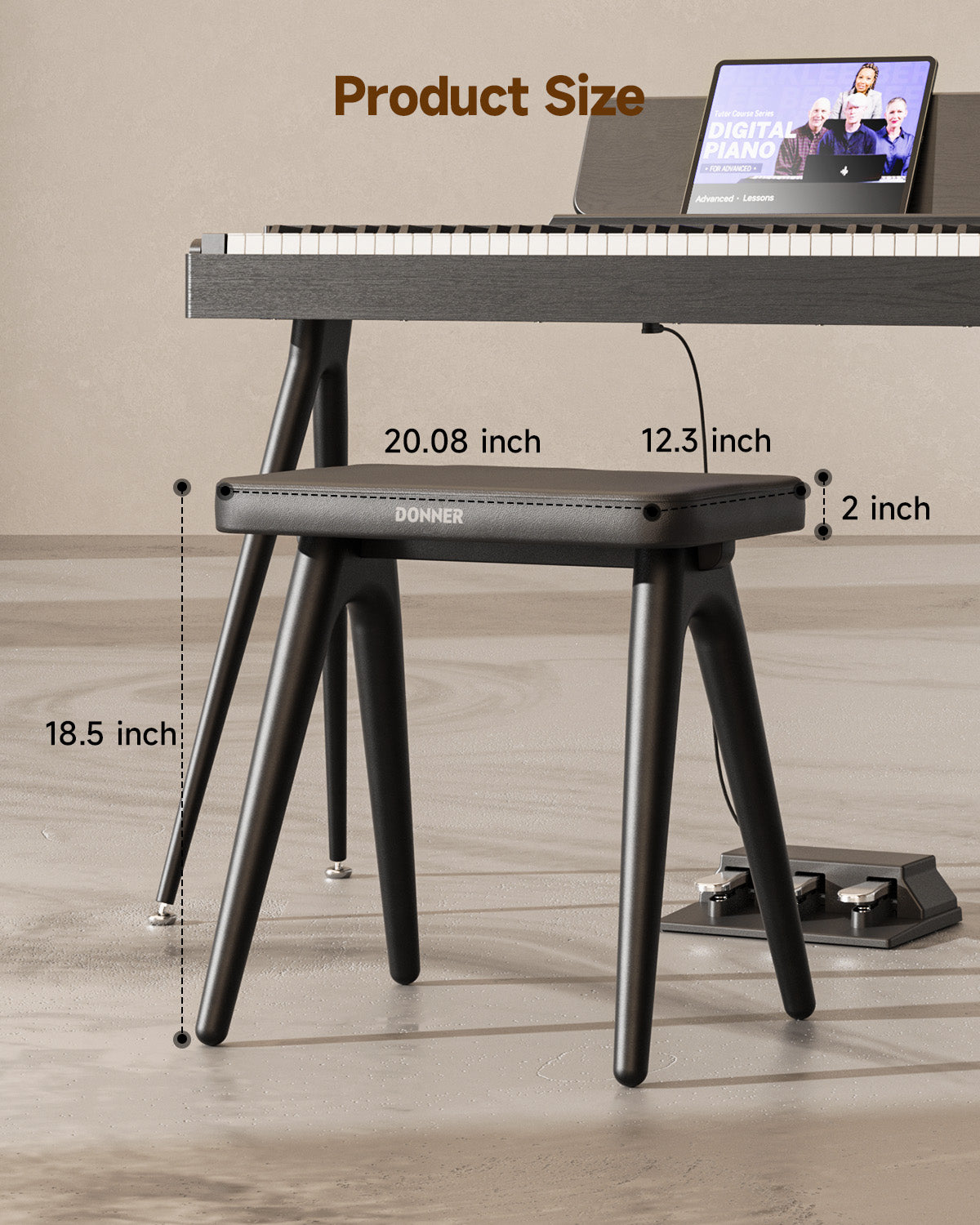 Donner DKB-100 Home Style Klavierbank aus massivem Holz