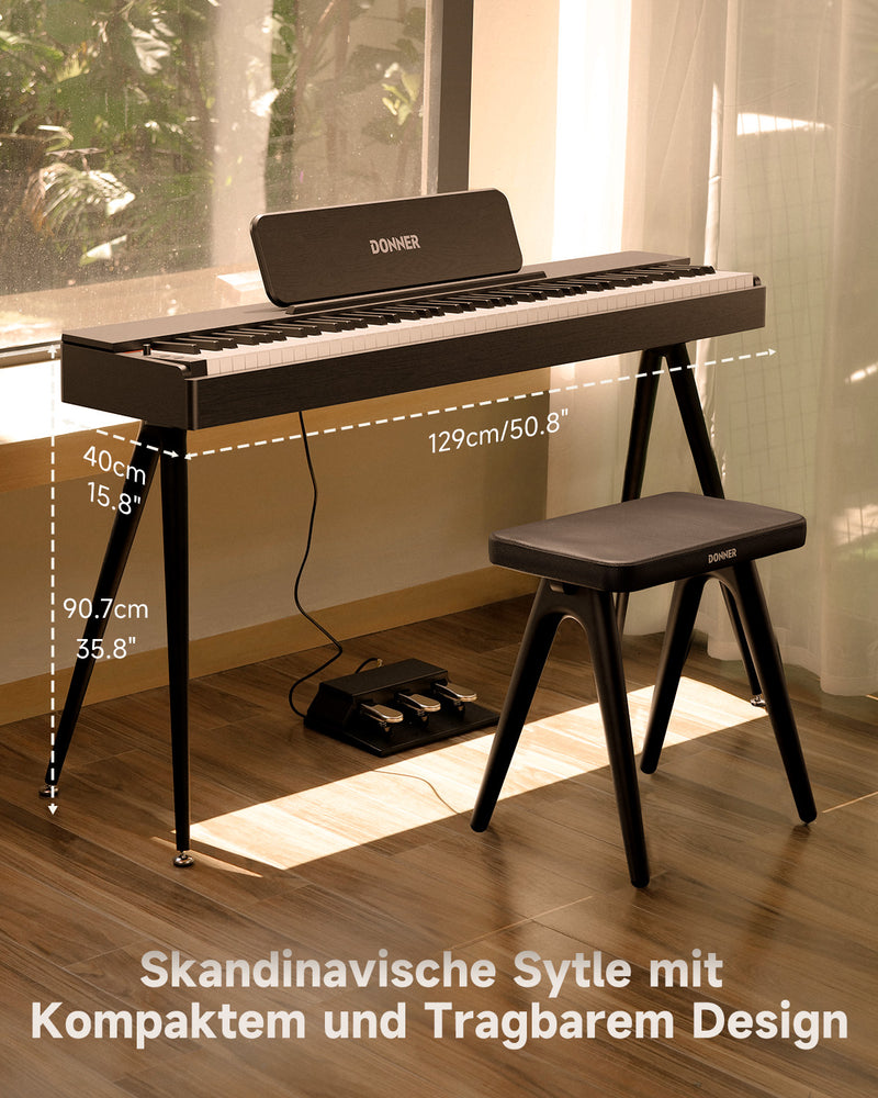 Donner OURA S100 88-Tasten-Digitalpiano für den Heimgebrauch, schwarze Eichenmaserung