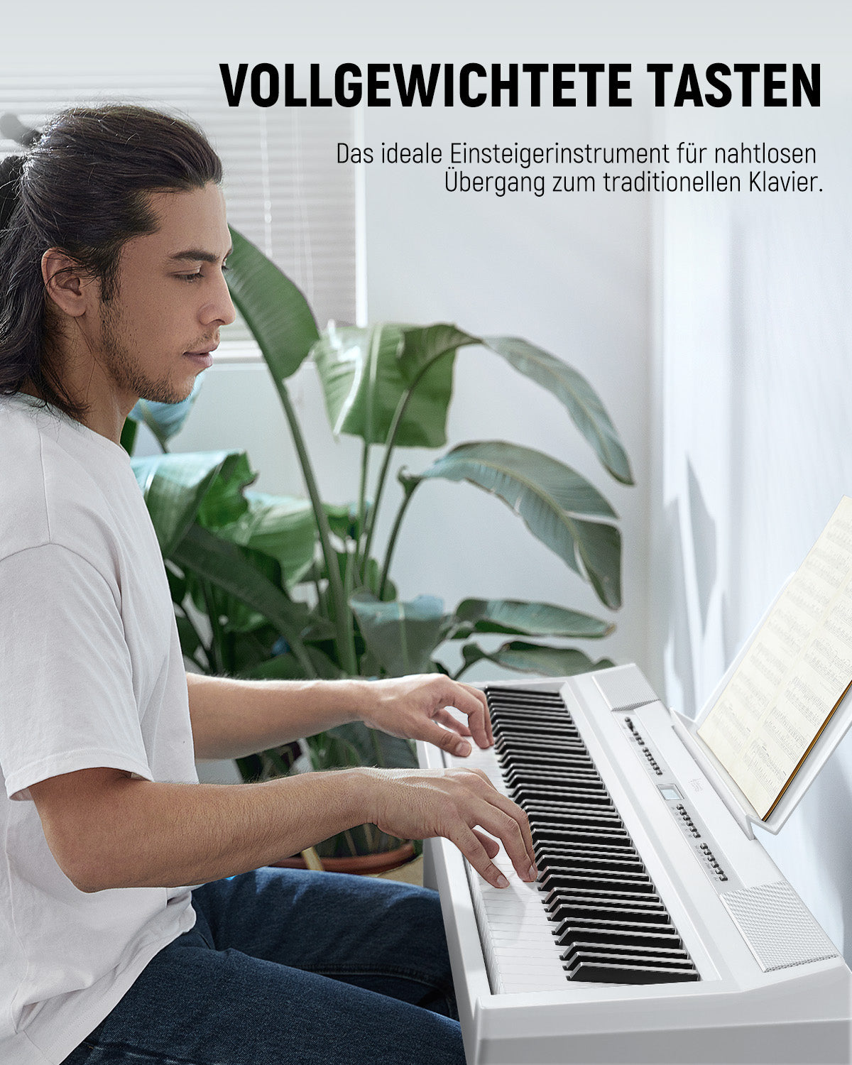 Donner DEP-20 Digital Piano mit Hammermechanik-Weiß##