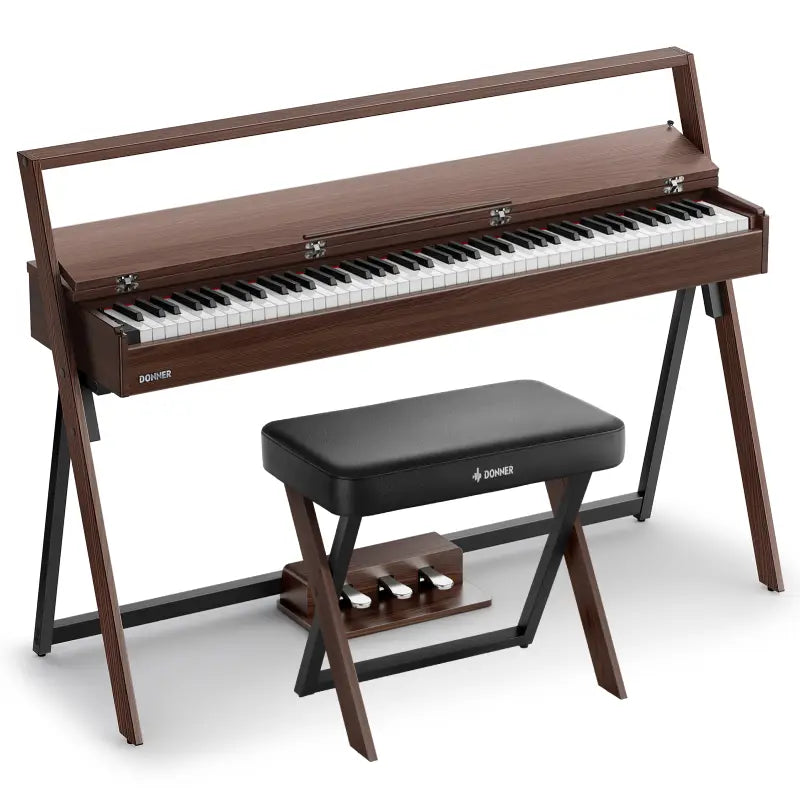 DONNER OURA™ R300 88-Tasten-Digitalpiano für zu Hause-Grau-Braun##