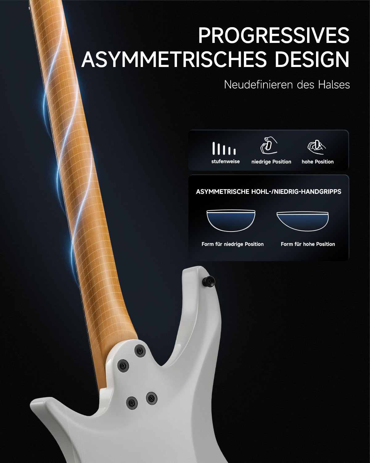 Donner NHL-500 Headless E-Gitarre-Weiß##