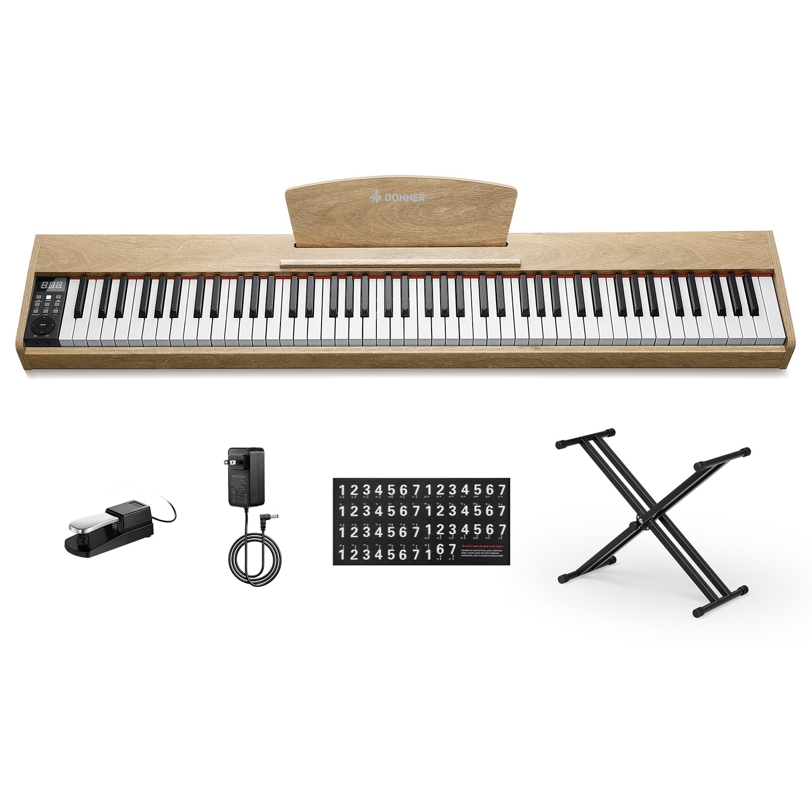 Donner DEP-1S Tastatur im Holzstil Digitalpiano-helle Holzfarbe##