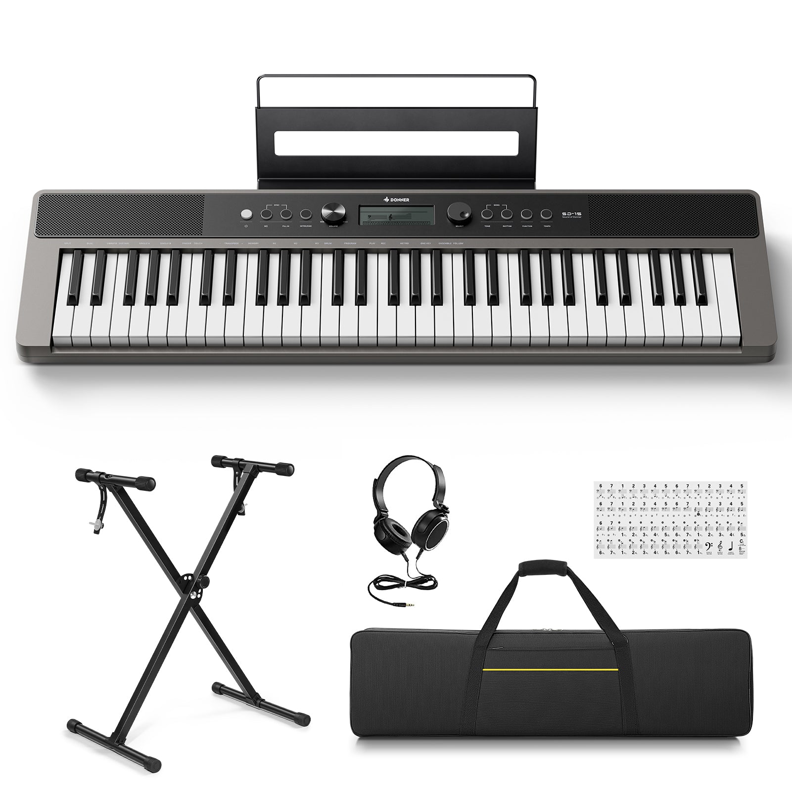 Donner SD-15 Elektronisches Keyboard mit 61 Tasten-Kombination##