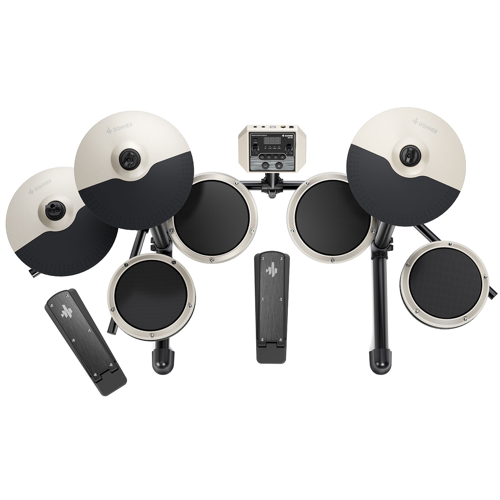 Donner DED-80 5 Drum 3 Cymbal E-Drum Set Weiß