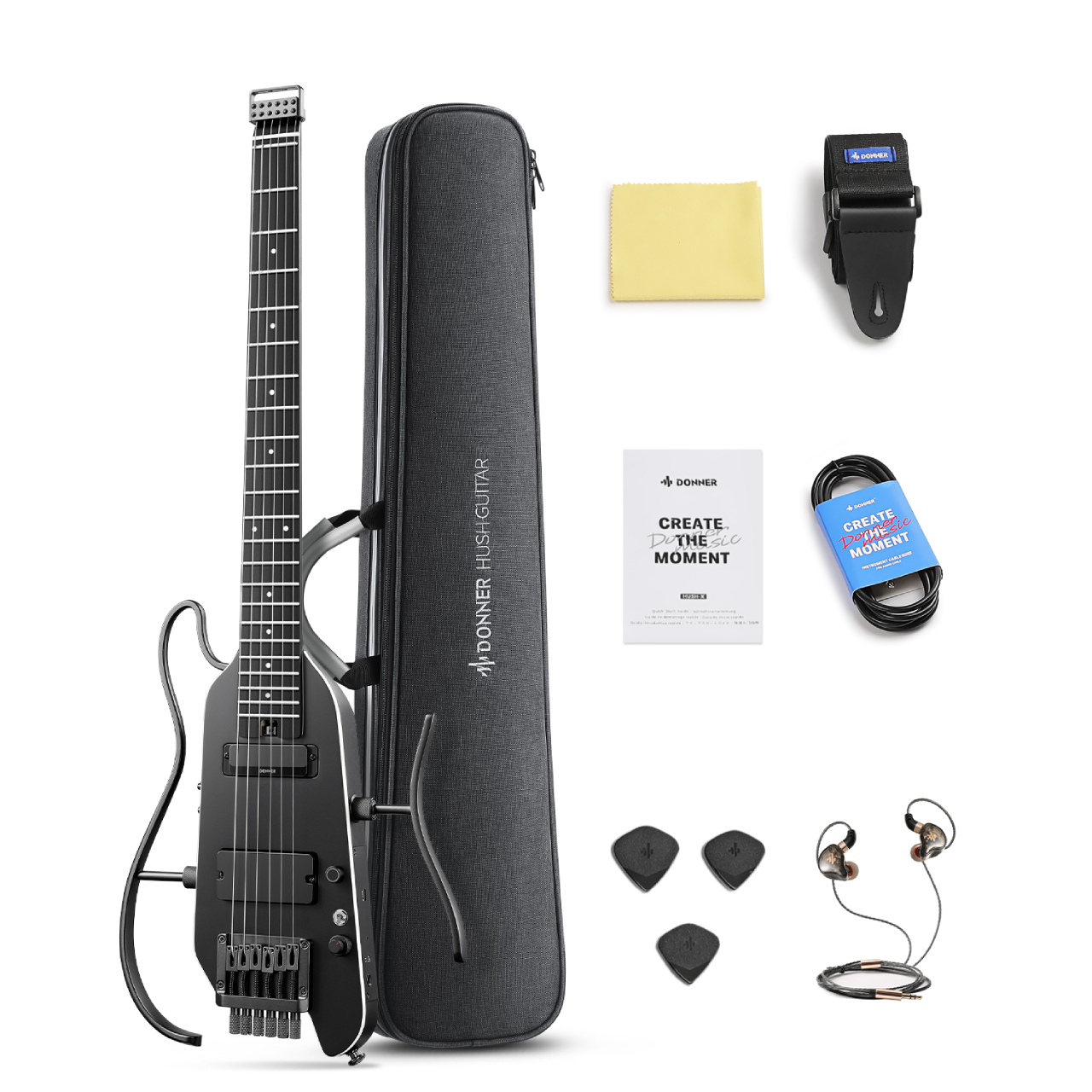 Donner HUSH™ X PRO Multi-Effekt-E-Gitarre-Schwarz##