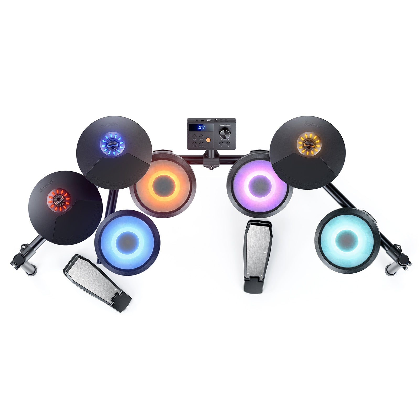 Donner DED-70L Elektronisches Schlagzeug mit LED-Licht