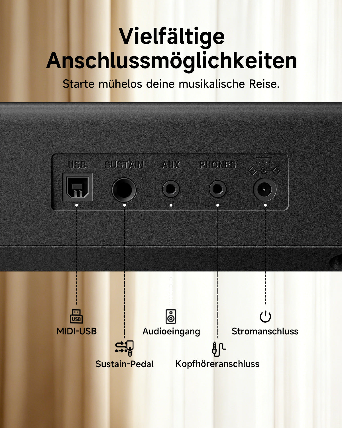 Donner DEP-07 Tragbares Digitalpiano mit 88 halbgewichteten Tasten