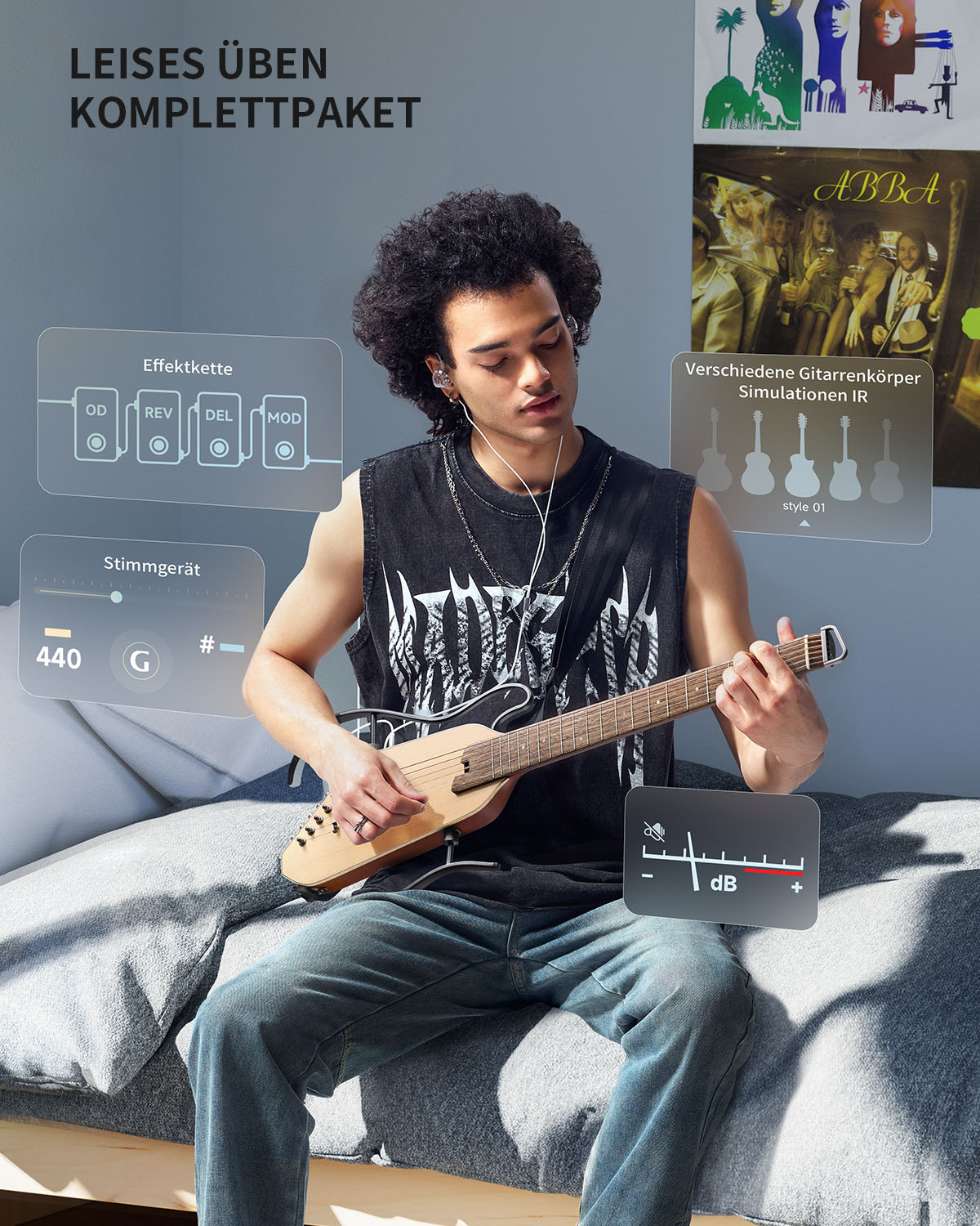 Donner HUSH™ I PRO Reisegitarre-Natürlich##