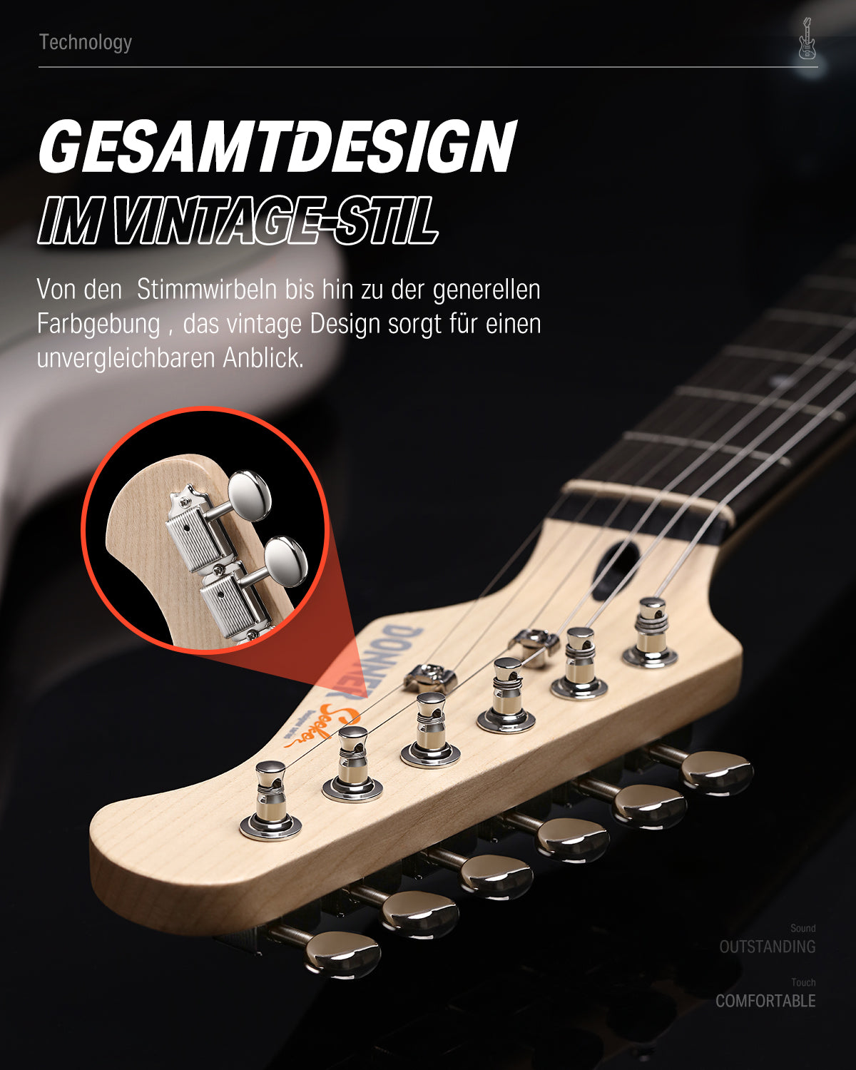 Donner DST-152 HSS-Pickup E-Gitarre-DST-152R##