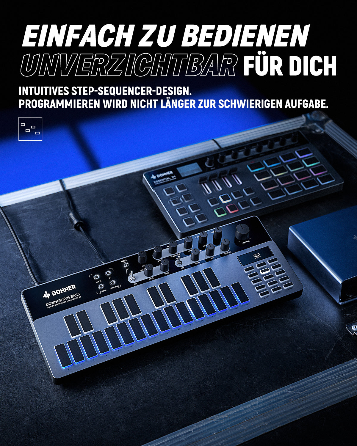 Essential B1 128-Preset Sequencer / Studioeinsatz Bass-Synth -Donner