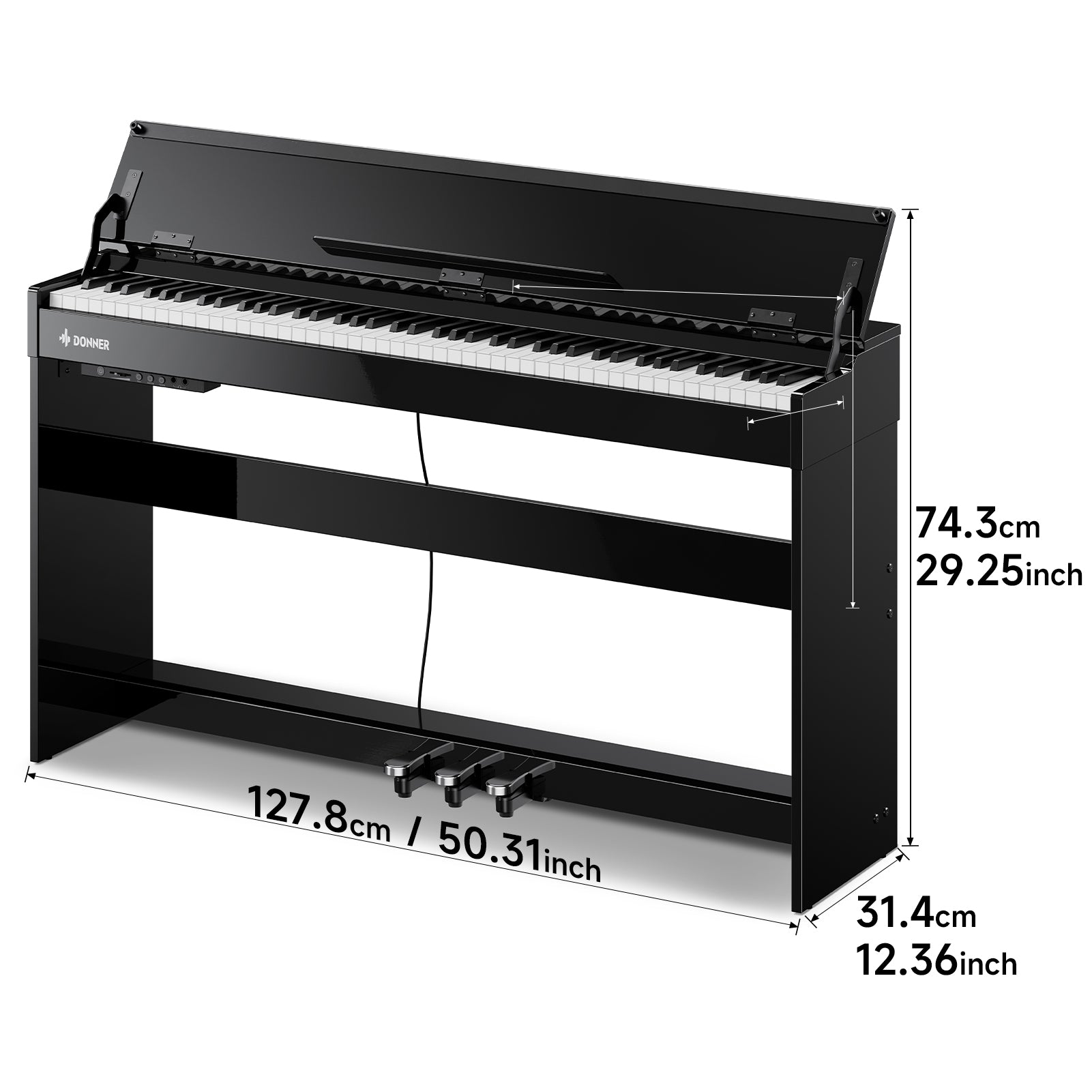 Donner DDP-75 Modernes Digitalpiano in Hochglanz