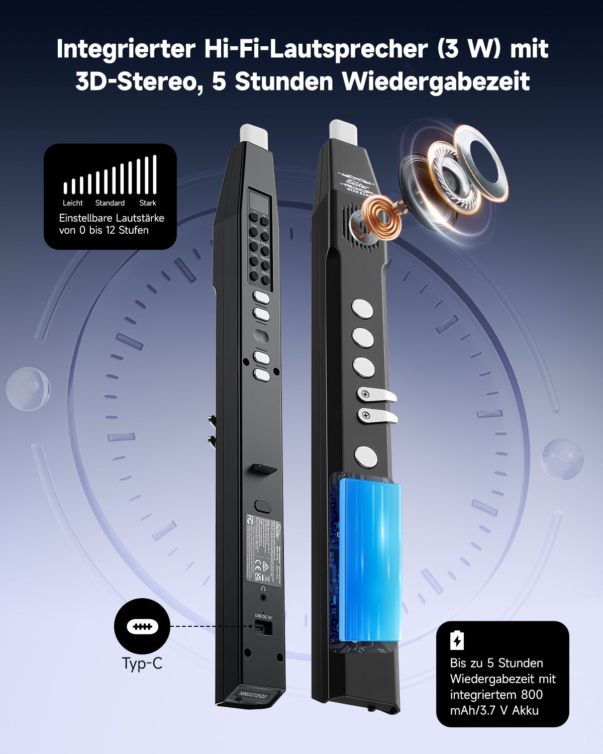 Eastar EDA-100 Digitales Blasinstrument Schwarz