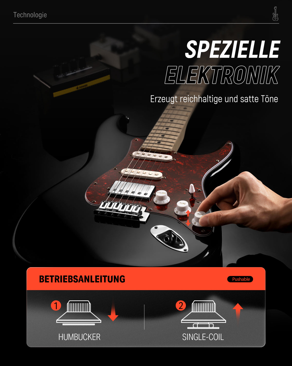 Donner DST-152 HSS-Pickup E-Gitarre-DST-152B##-DST-152S##