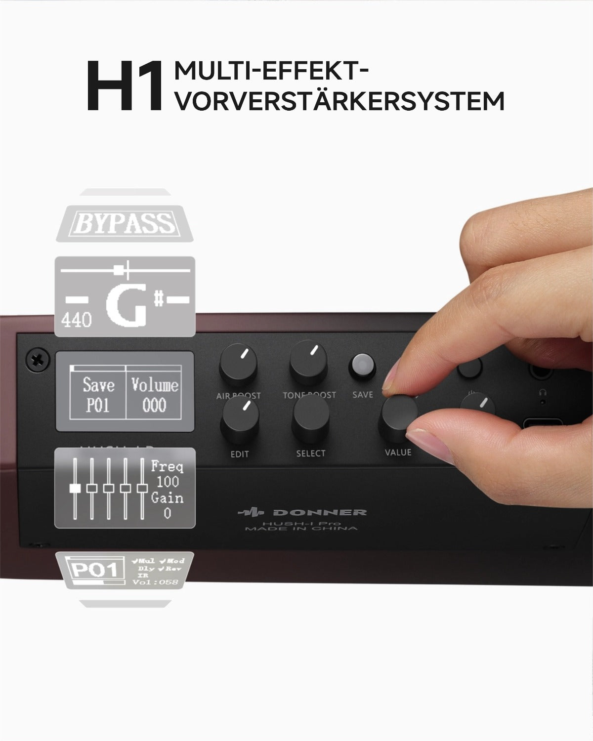Donner HUSH™ I PRO Reisegitarre-Maillard-Braun Farbverlauf##
