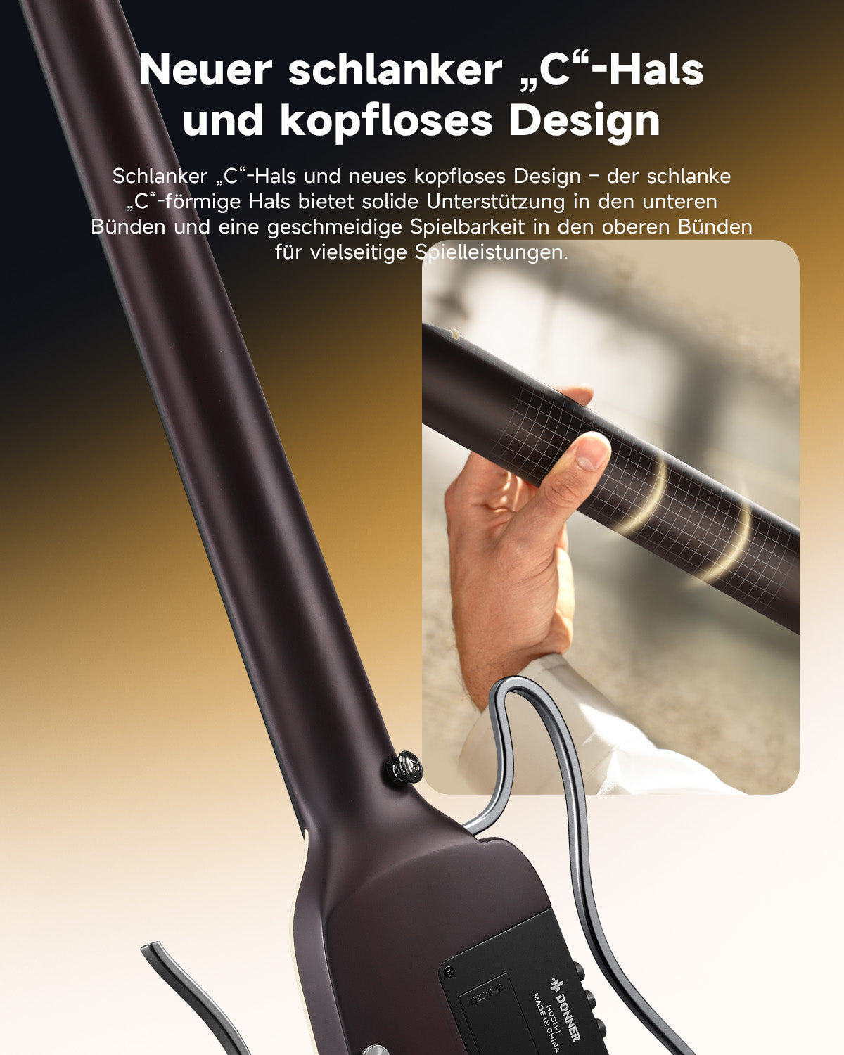 Donner HUSH™ I Ultraleicht Unterwegs Reisegitarre