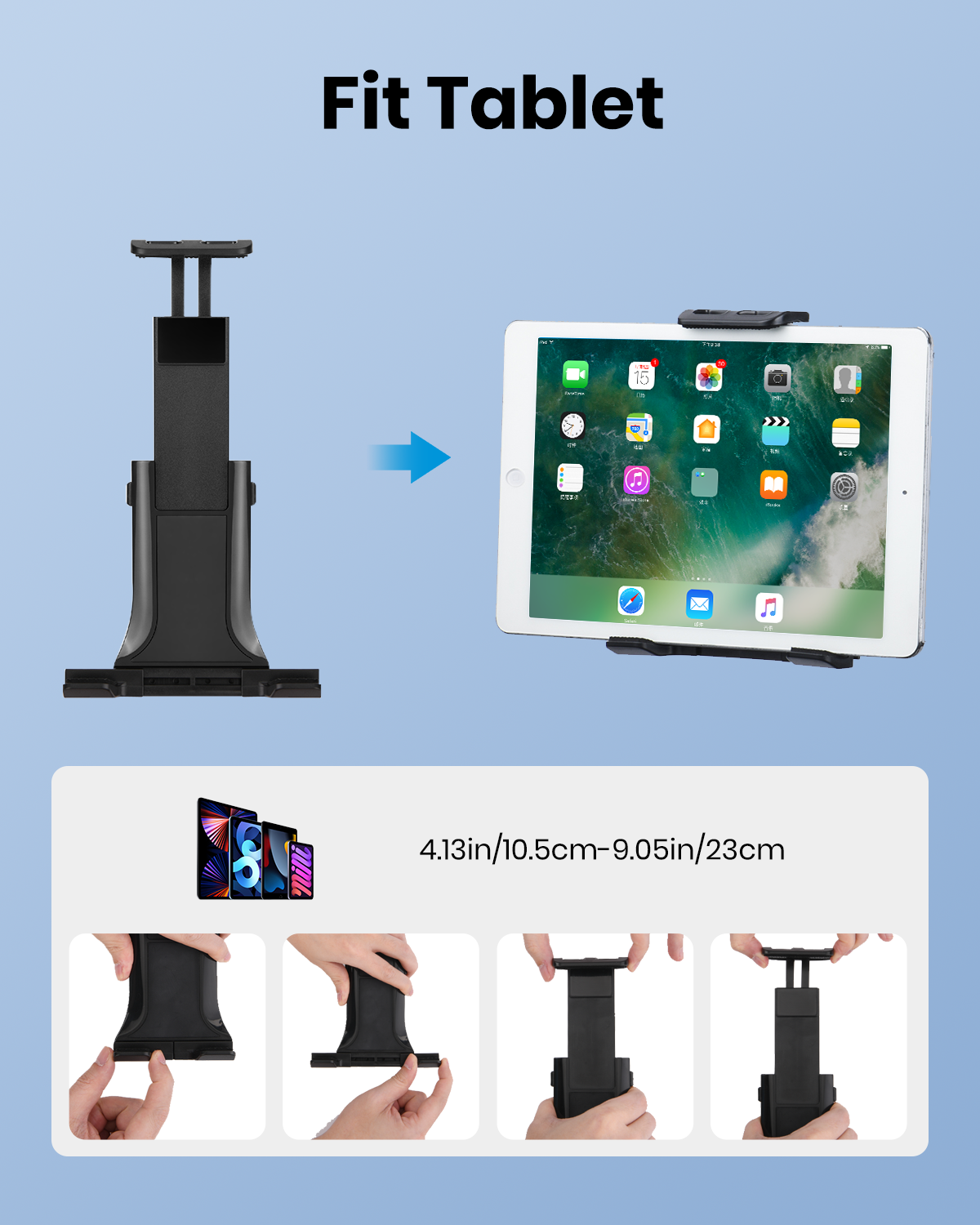 Moukey Mmsph-1  Tablet Halterung für Mikrofonständer Multifunktion verstellbar Mic Ständer Halterung