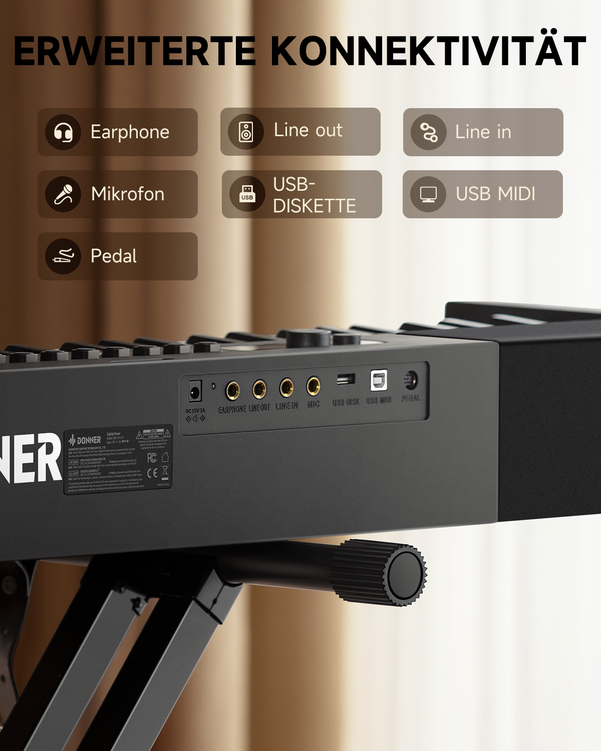 Donner DEP-20 Lite Digitalpiano (Doppel-X-Ständer)