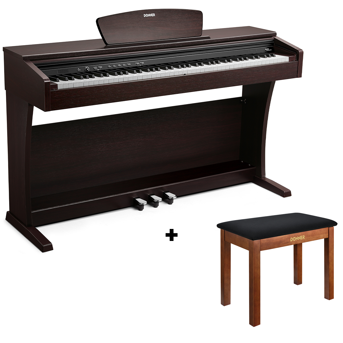 Donner DDP-300 Digitalpiano für Zuhause mit halbgewichteten Tasten (Upgrade-Version)