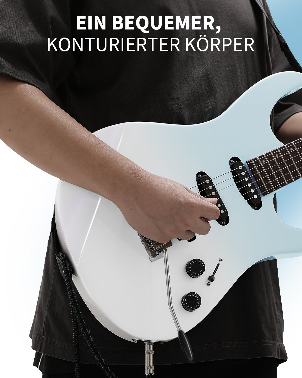 Donner DMT‑66 C‑förmiger Hals E‑Gitarre-Blau-Weiß-Farbverlauf##