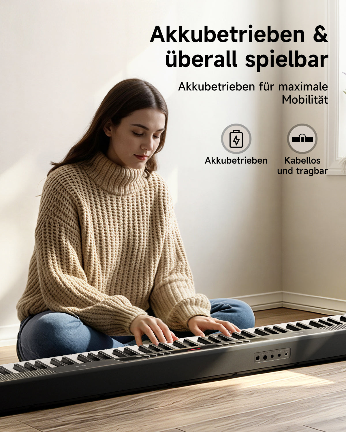 Donner DEP-07 Tragbares Digitalpiano mit 88 halbgewichteten Tasten