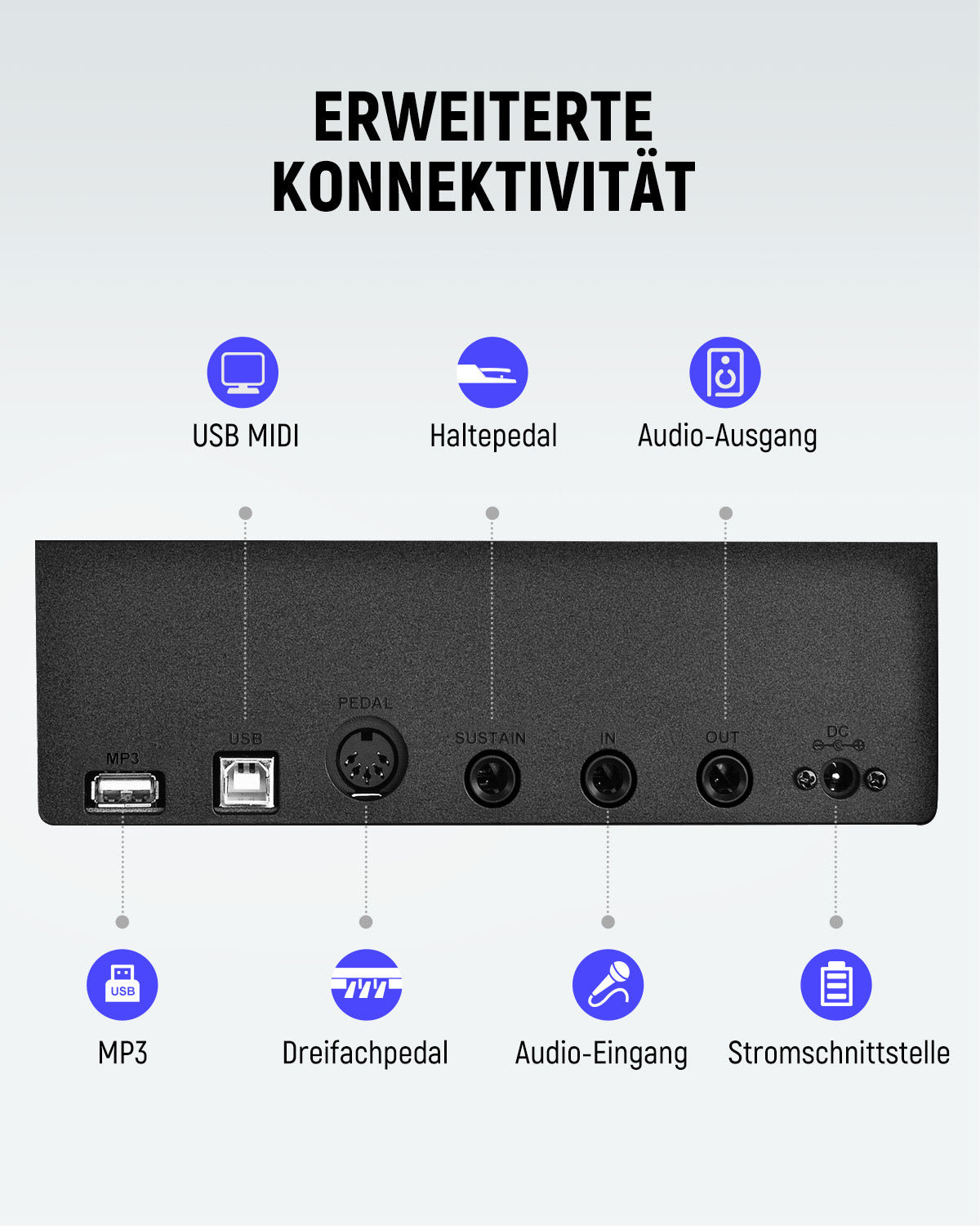 Donner DEP-20 Digital Piano mit Hammermechanik-Weiß##