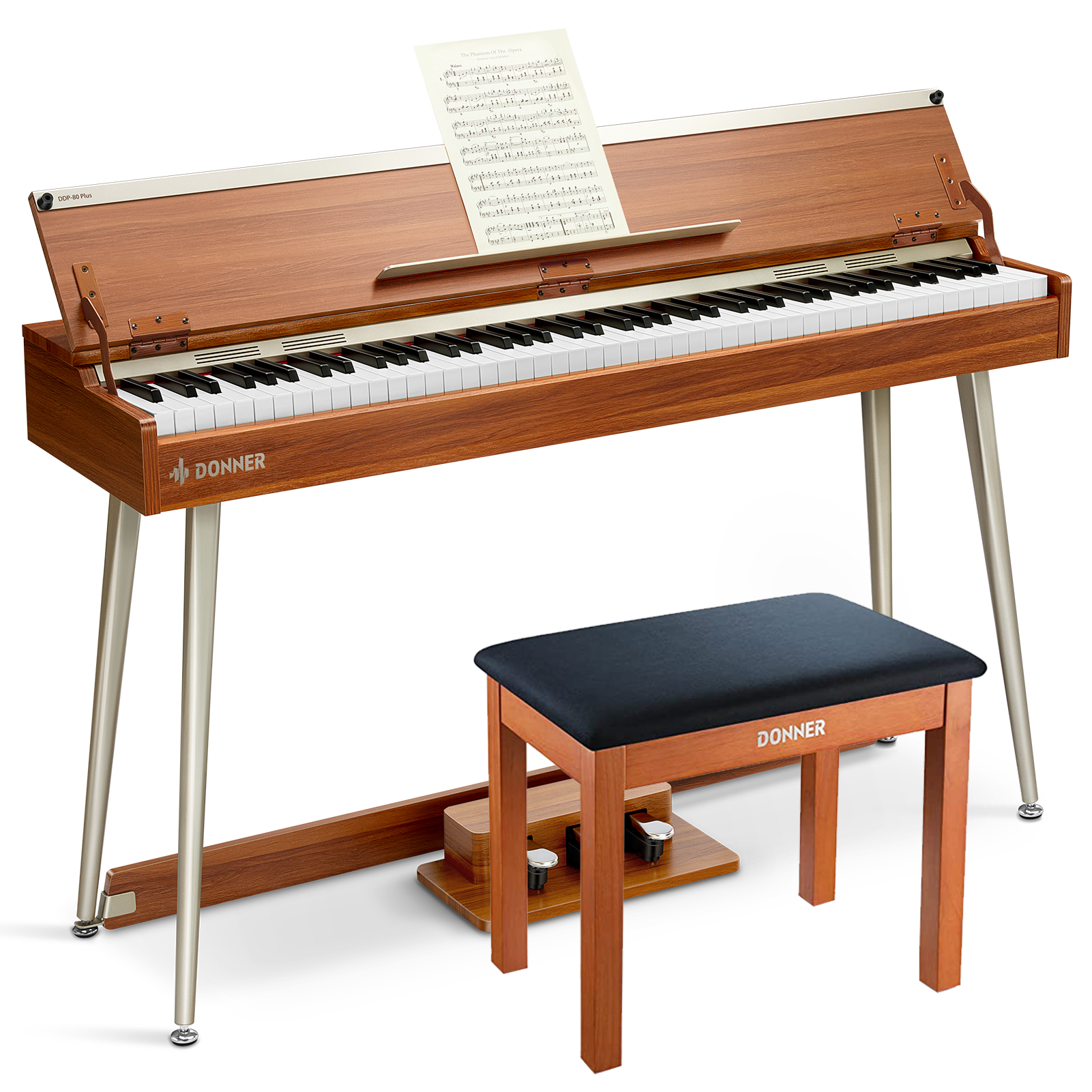 Donner DDP-80 PLUS Digital Piano mit halboffener Abdeckung