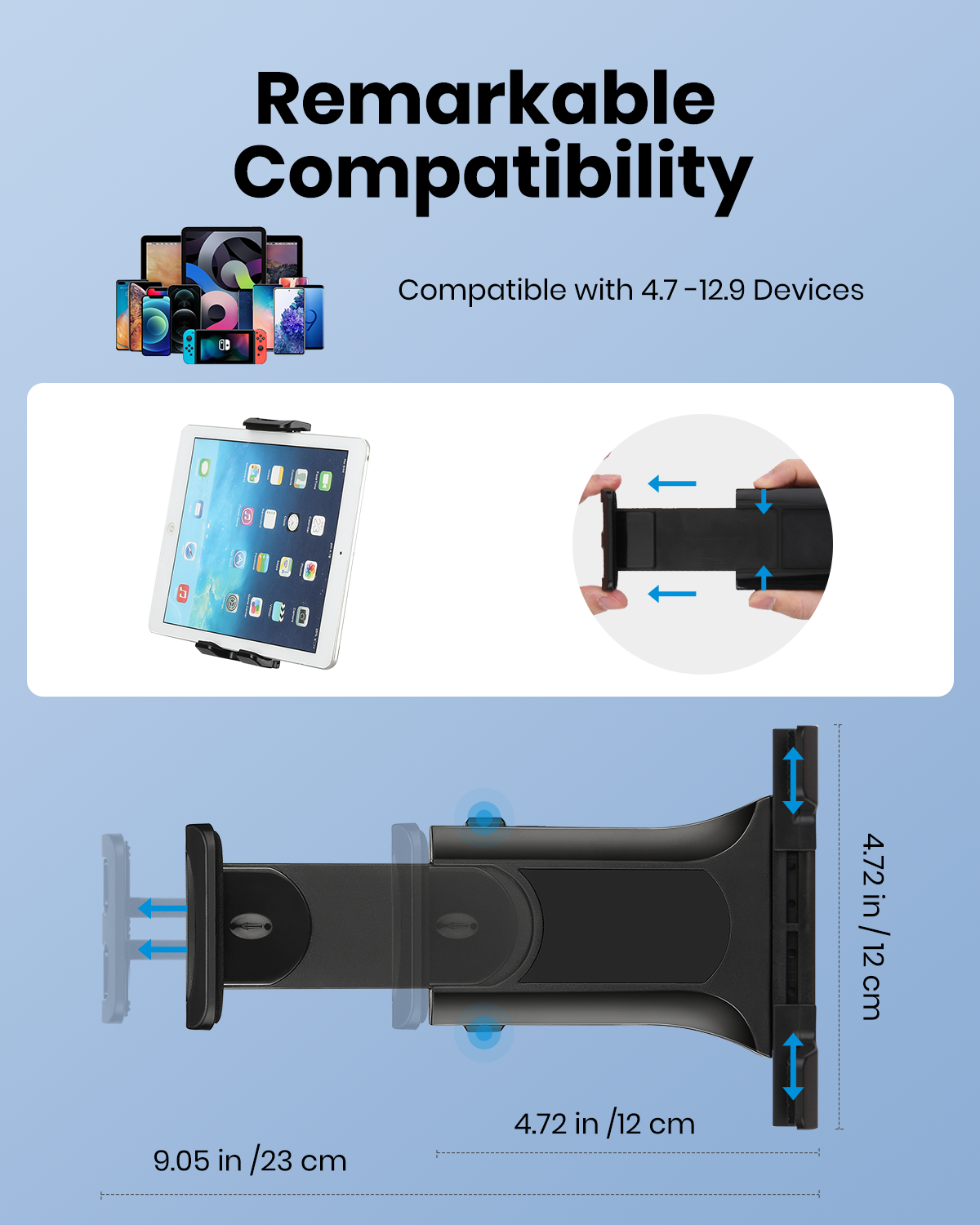 Moukey Mmsph-1  Tablet Halterung für Mikrofonständer Multifunktion verstellbar Mic Ständer Halterung
