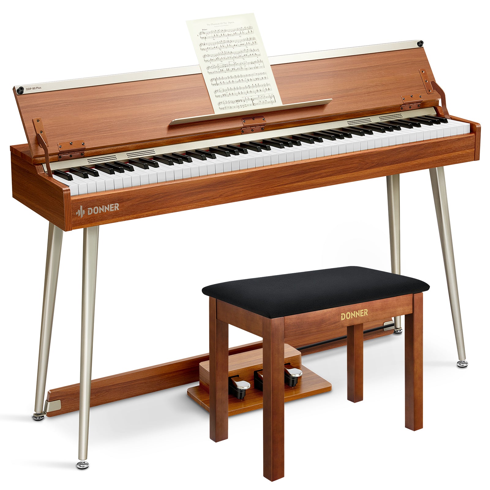 Donner DDP-80 PLUS Digital Piano mit halboffener Abdeckung