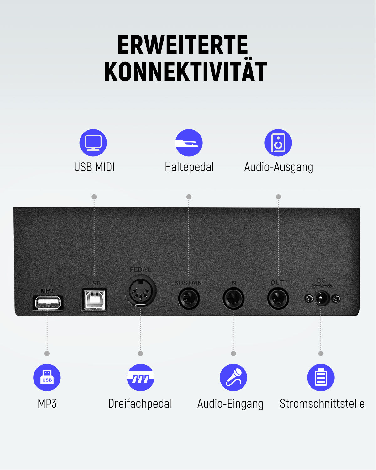 Donner DEP-20 Digital Piano mit Hammermechanik-Schwarz##