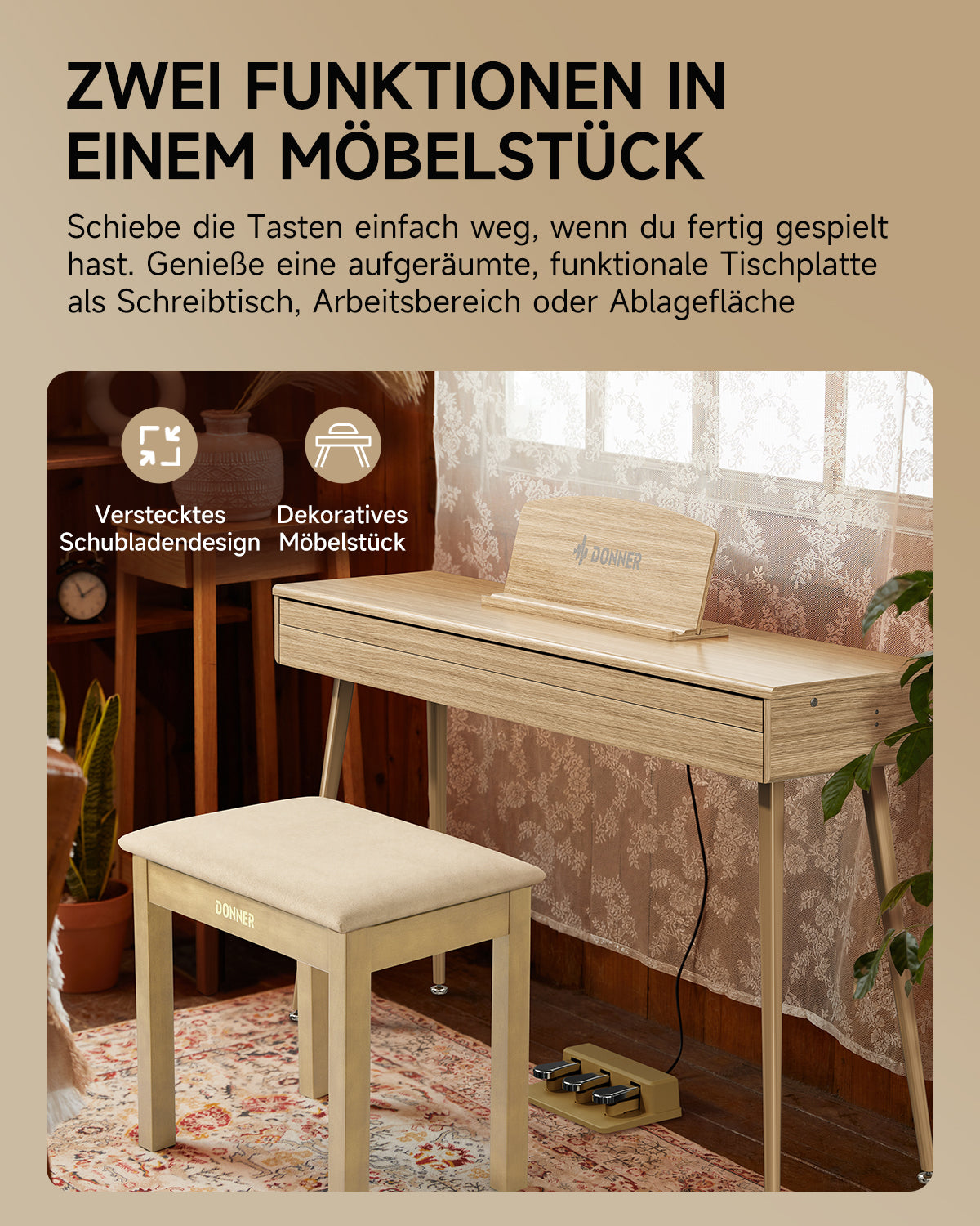 Donner DDP-65 Digitalpiano mit 88 halbgewichteten Tasten