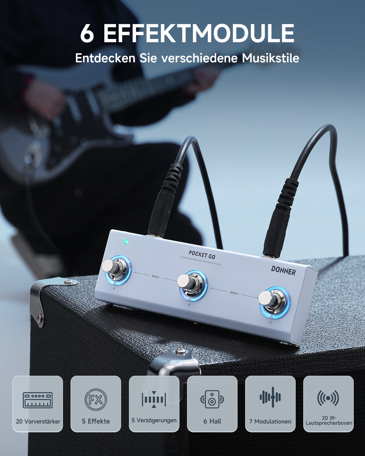 Donner Pocket Go Multieffekt-Prozessorpedal