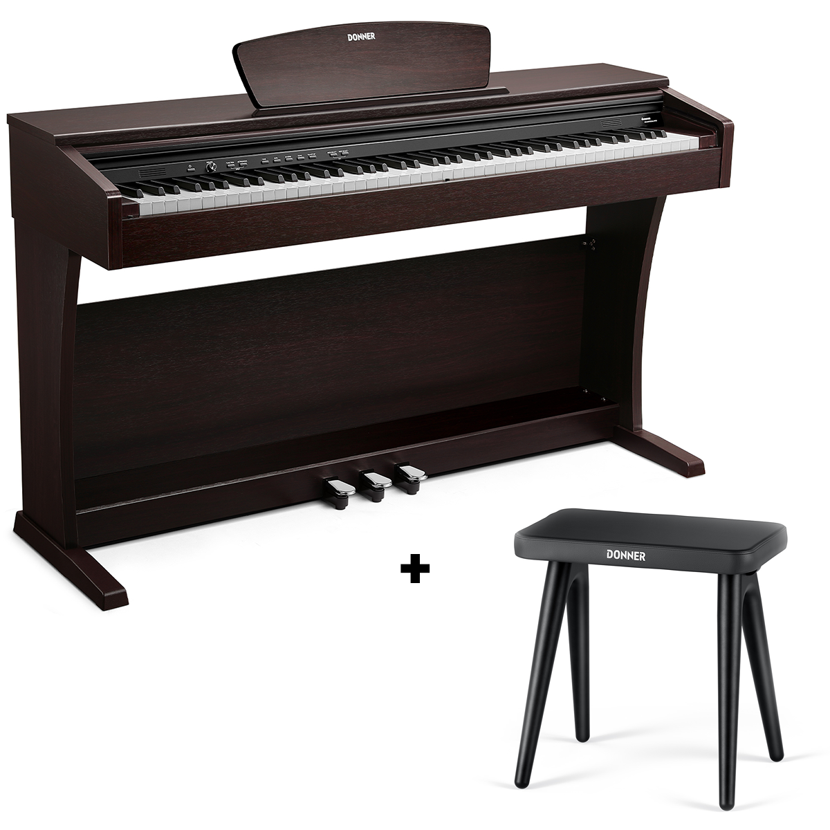 Donner DDP-300 Digitalpiano für Zuhause mit halbgewichteten Tasten (Upgrade-Version)