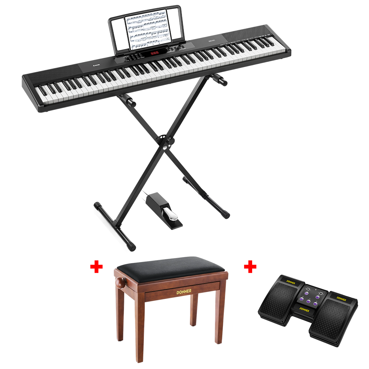 Donner DEP-07 Tragbares Digitalpiano mit 88 halbgewichteten Tasten