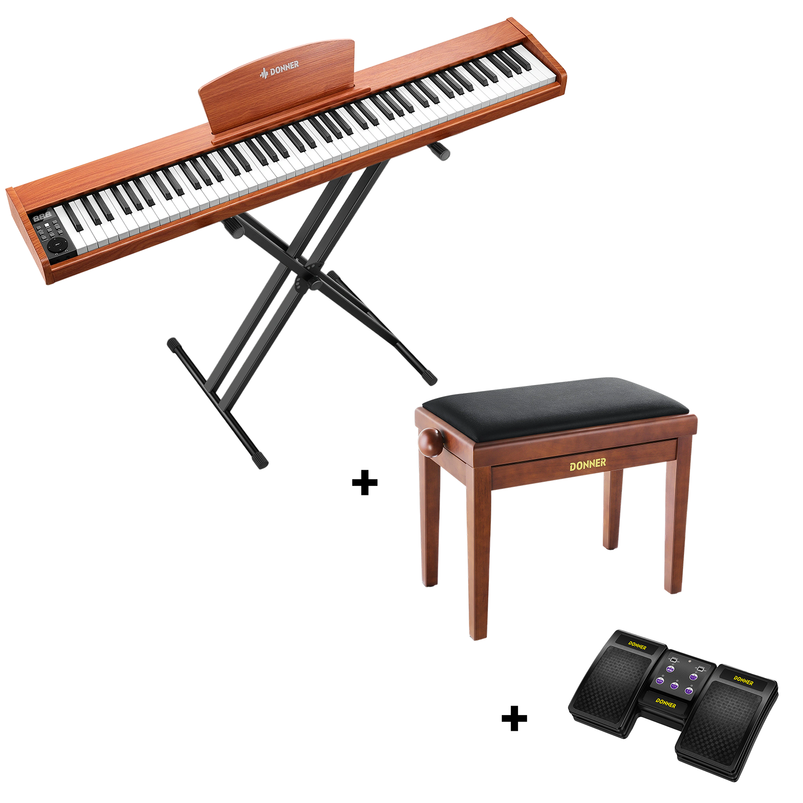 Donner DEP-1S Tastatur im Holzstil Digitalpiano-Naturholzfarbe【Neue Version】##