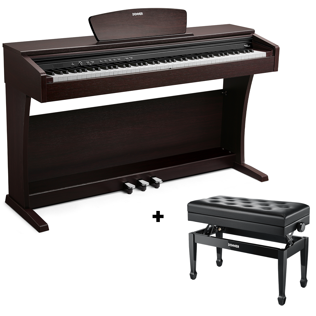 Donner DDP-300 Digitalpiano für Zuhause mit halbgewichteten Tasten (Upgrade-Version)