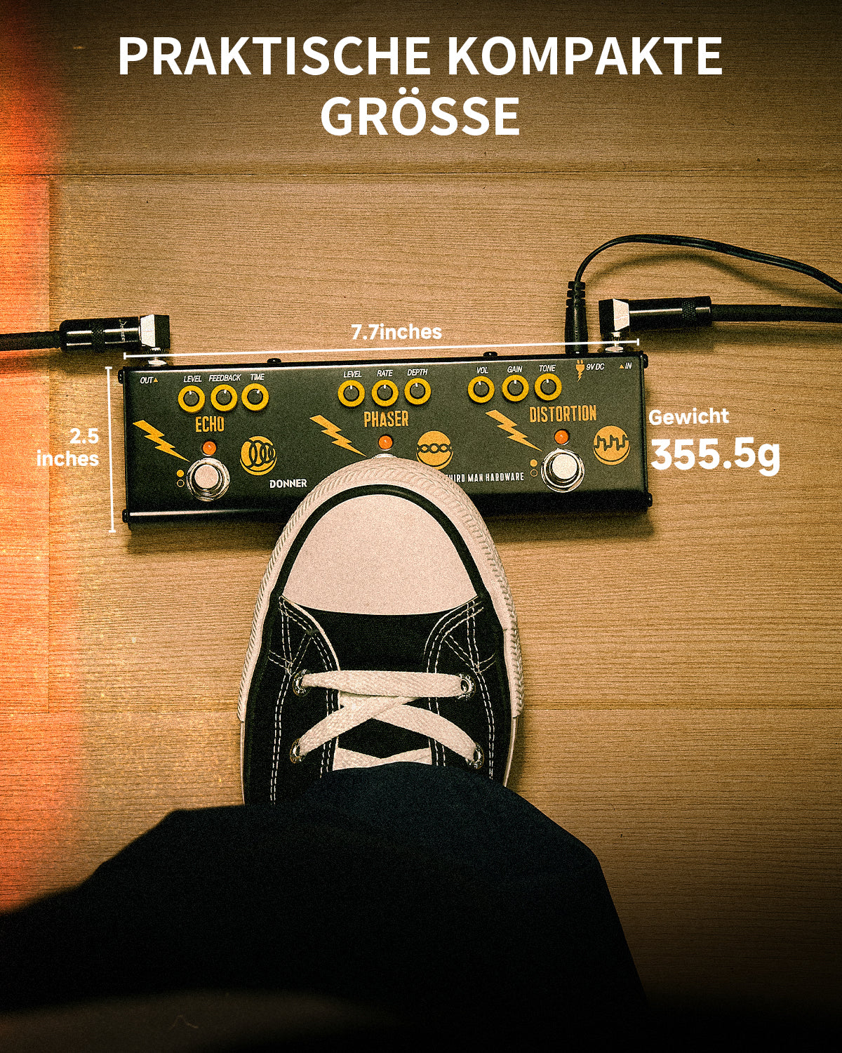 bedienung eines gerätes per pedal Triple Threat Vielseitig / Liveauftritt Multi-Effekt-Pedal -Donner