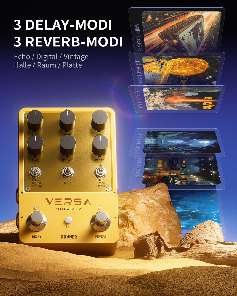 Donner Yellow Fall II Delay- und Reverb-Pedal