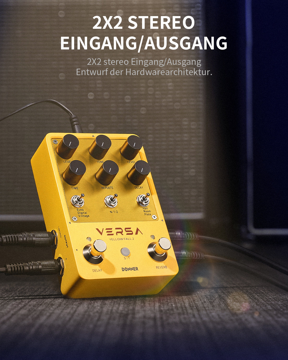 Donner Yellow Fall II Nachhall & Verzögerung Live Effektpedal