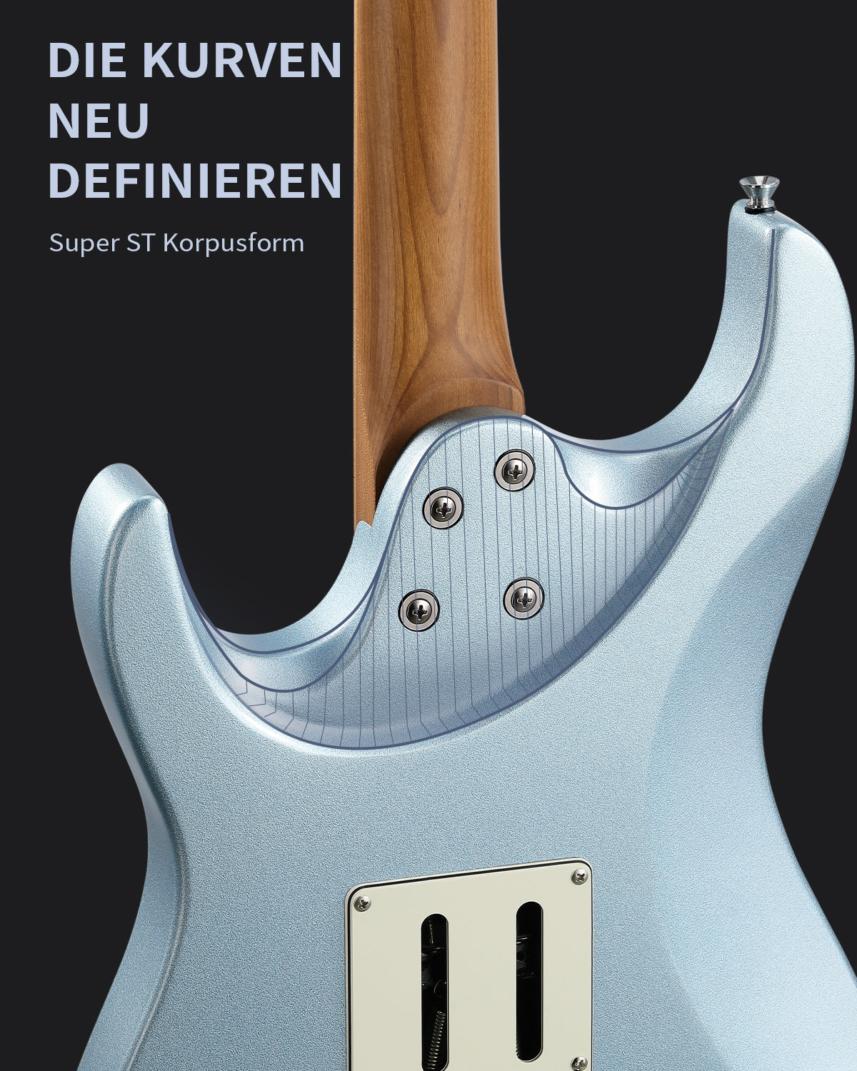 DONNER DST-550 Gradient Gitarre-Blau##