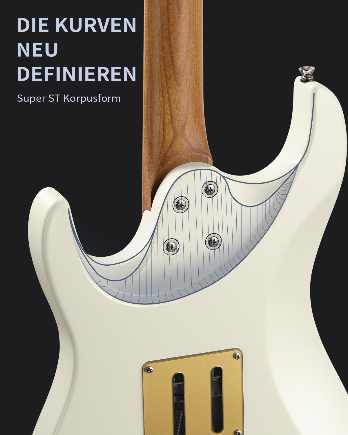 DONNER DST-550 Gradient Gitarre-Weiß##