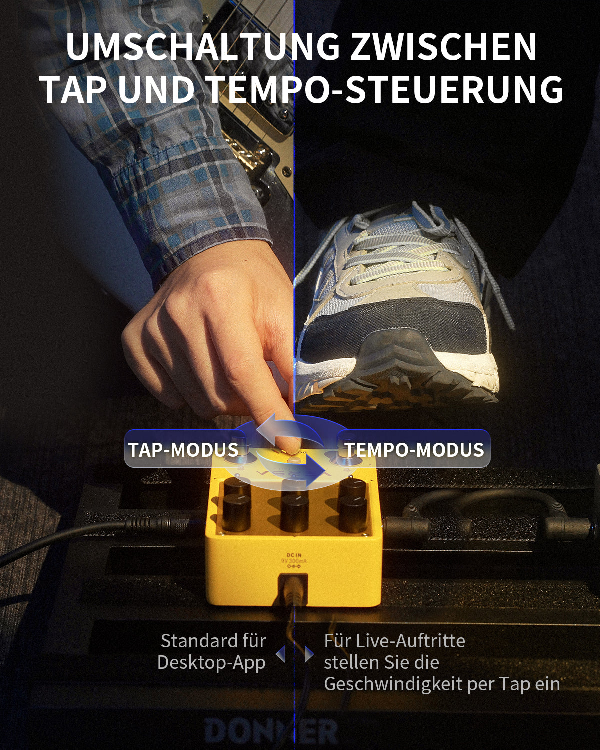 Donner Yellow Fall II Nachhall & Verzögerung Live Effektpedal