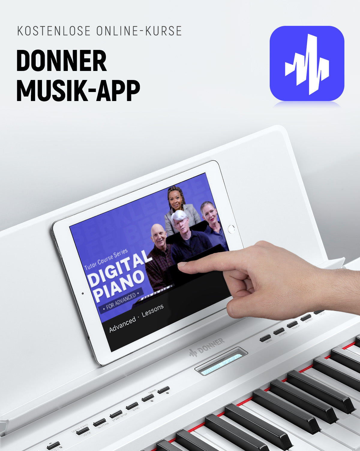 Donner DEP-20 Digital Piano mit Hammermechanik-Weiß##