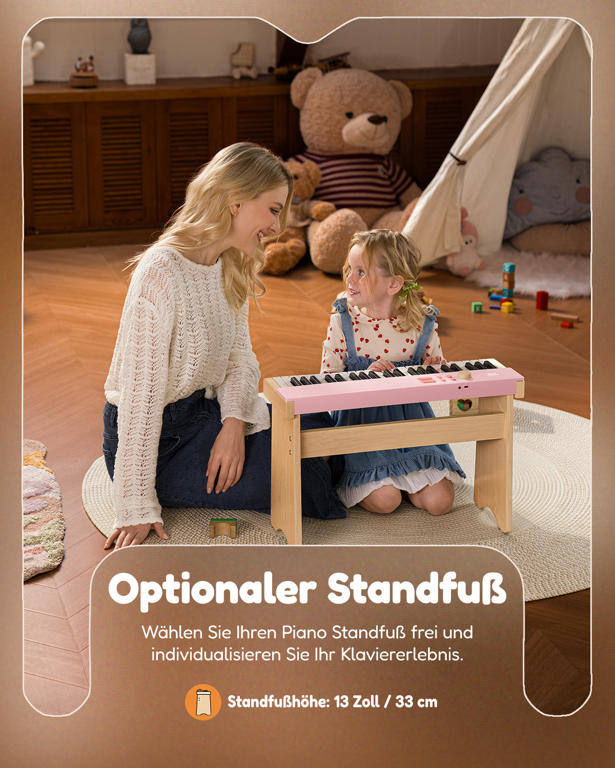 Eastar KIDO Mini-Digital Keyboard-44 Tasten und Ständer Hellrosa##