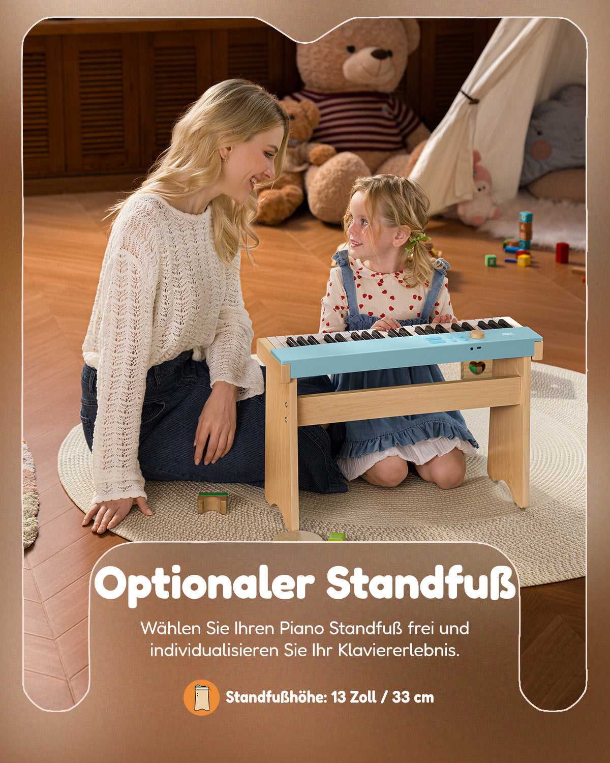 Eastar KIDO Mini-Digital Keyboard-44 Tasten und Ständer Hellblau##