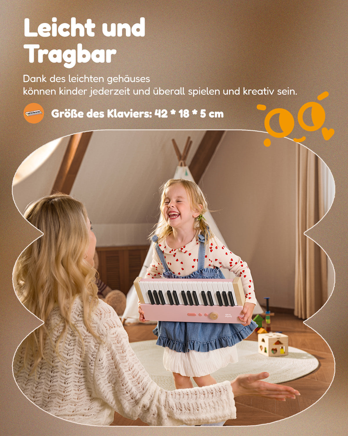 Eastar KIDO V-10 Mini-Digitalkeyboard mit 32 Tasten-Hellrosa##