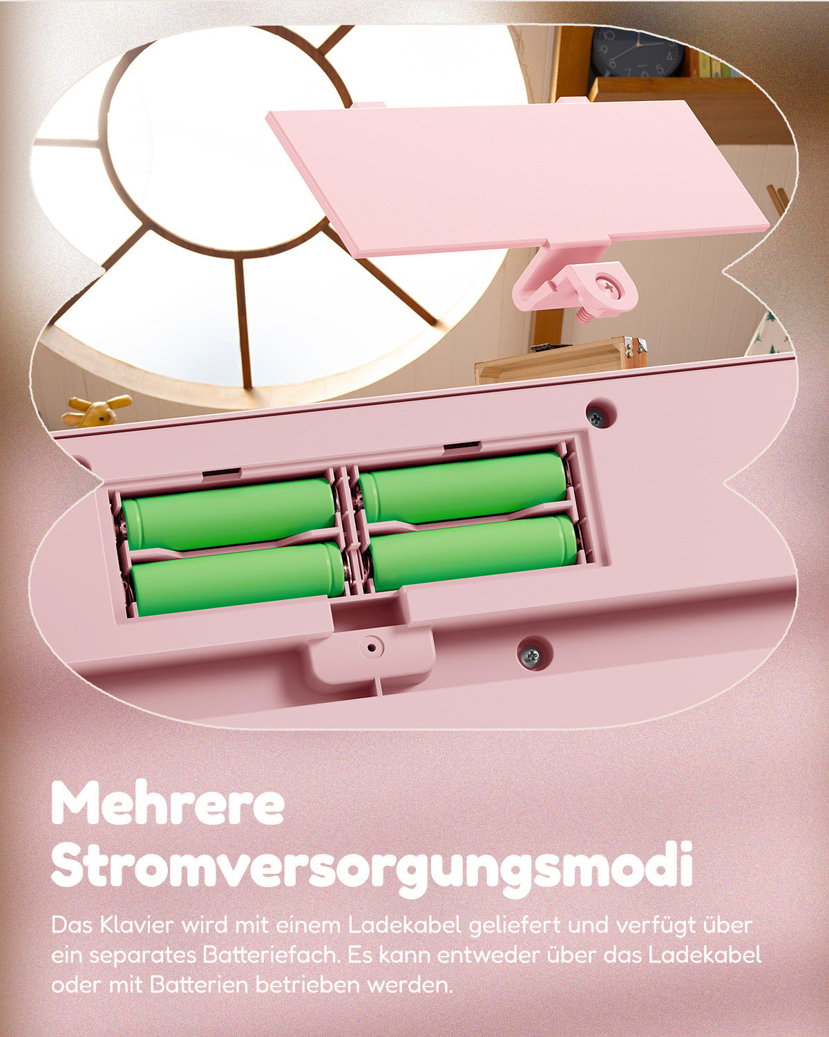 Eastar KIDO Mini-Digital Keyboard-44 Tasten und Ständer Hellrosa##