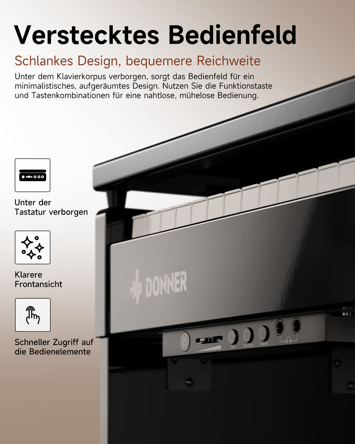 Donner DDP-75 Modernes Digitalpiano in Hochglanz