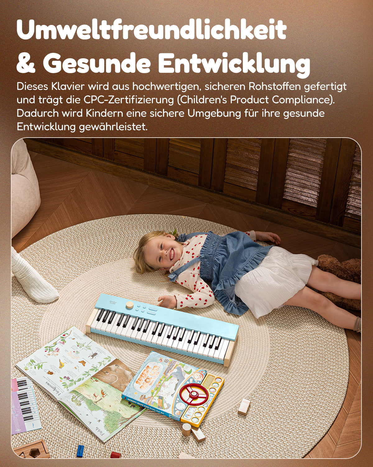 Eastar KIDO V20 Mini-Digital Keyboard mit 44 Tasten und Ständer-Hellblau##