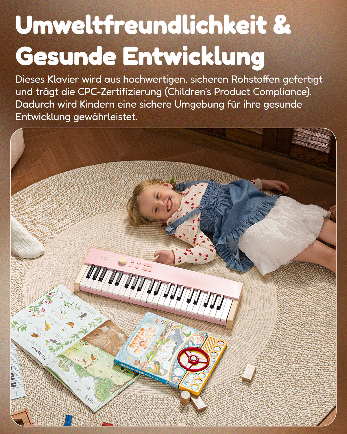 Eastar KIDO Mini-Digital Keyboard-44 Tasten und Ständer Hellrosa##