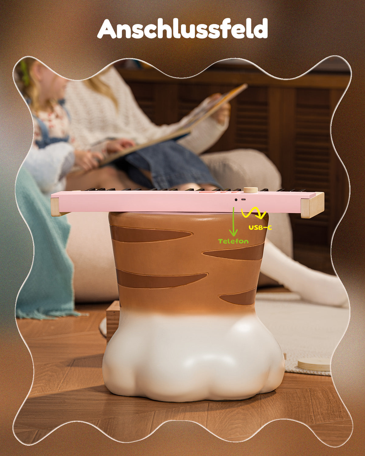 Eastar KIDO Mini-Digital Keyboard-44 Tasten und Ständer Hellrosa##